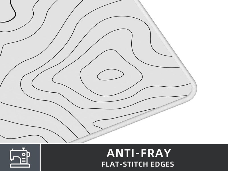 Rinaze Extra Large Gaming Mouse Pad with White Topographic, XXL Mousepad, Big Mouse Mat Desk Pad, Non Slip Keyboard Pad for Gaming Computer Laptop PC Office Desk Accessories - Image 3